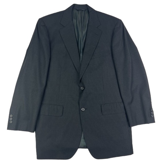 Brooks Brothers Charcoal w/ Gray Pinstripe Wool Single Vent Sport Coat Mens 40R
